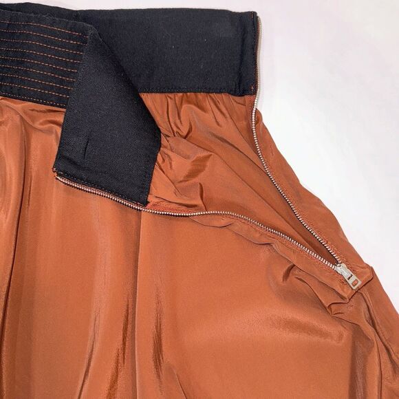 CASASOLA Brown Silk Blend Stretch Midi Full A-Line Skirt Women Sz 40 Small Italy - Picture 9 of 12